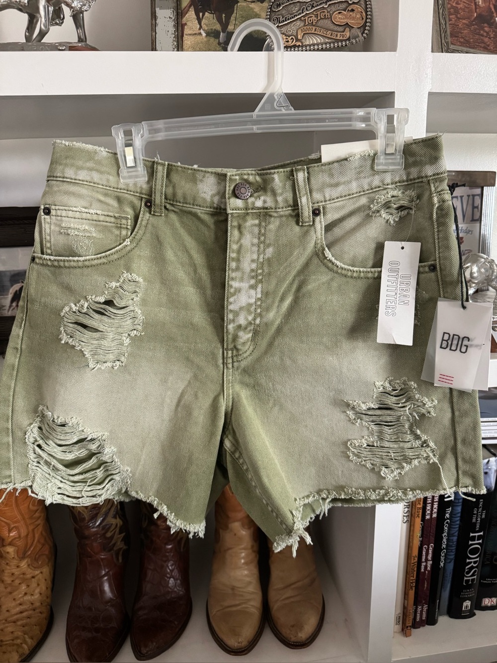 BDG Distressed Green Shorts NWT Urban Outfitters